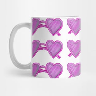 Heart glasses watercolor pattern Mug